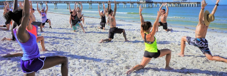 Community yoga class